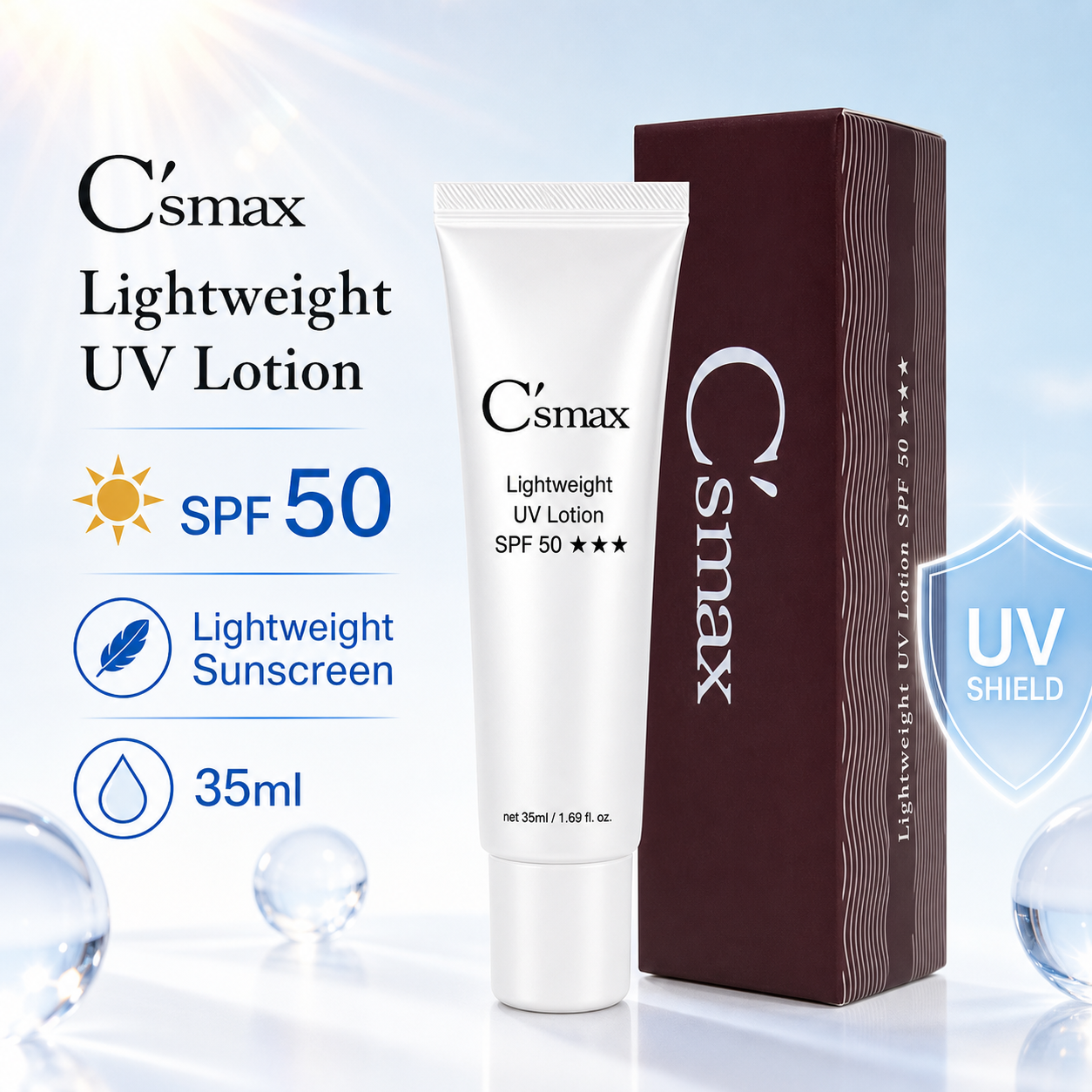 Lightweight SPF50 Sunscreen Lotion